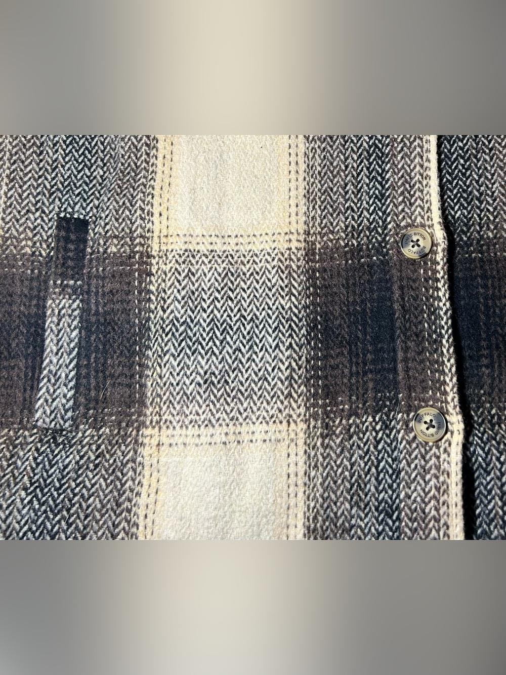 Buffalo David Bitton Plaid Shacket in Black & Tan - Picture 9 of 12